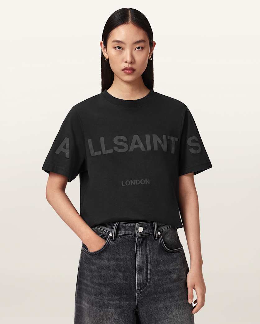 Lisa Biggy Logo T-Shirt Black | ALLSAINTS